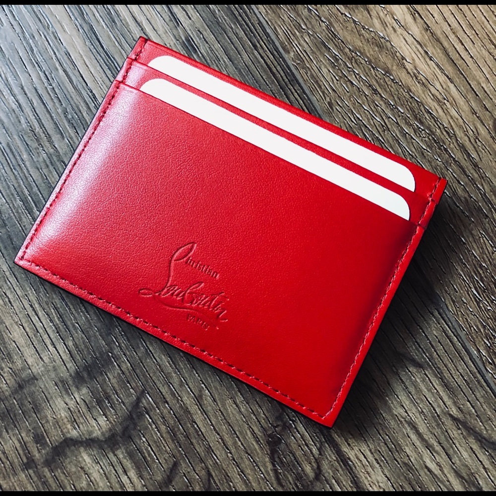 LOUBOUTIN-AUTHENTIC NWT Red Leather Card Holder - Picture 9 of 12